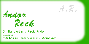 andor reck business card